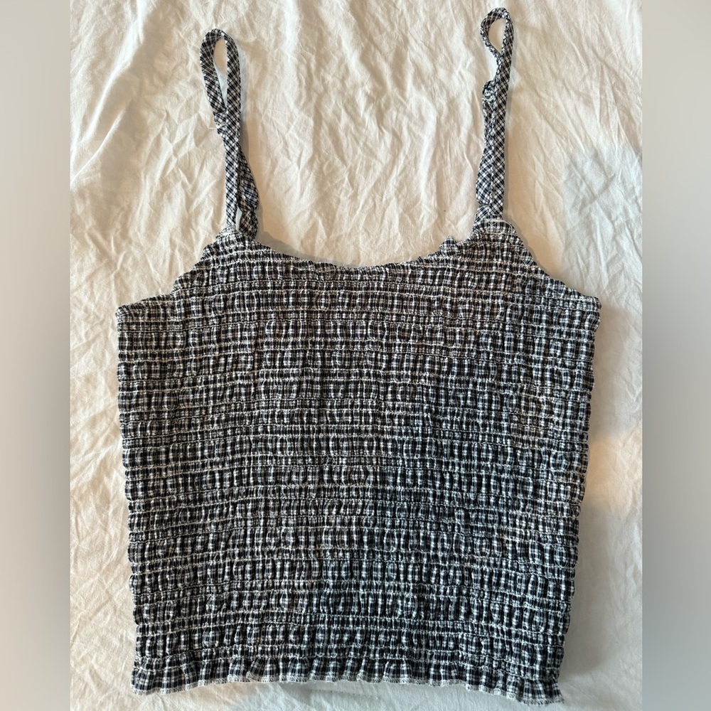Brandy Melville navy and white tank